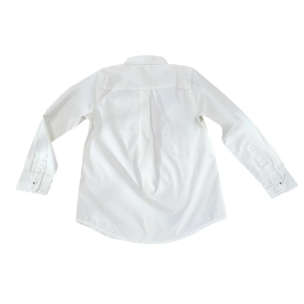 Gymboree Holiday Traditions Long Sleeve Button Down Dress Shirt Boys 6 Cream